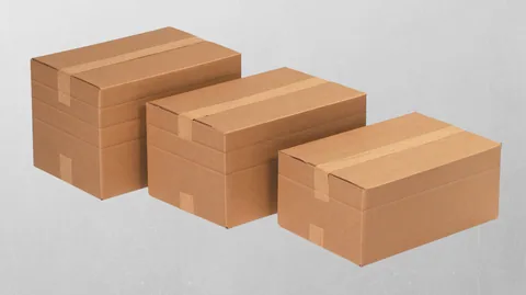 Three Tape Logic multi-depth boxes with score lines on the sides